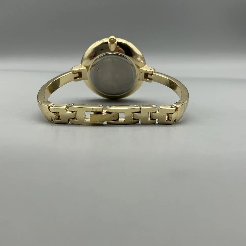 Anne Klein Womens Watch 32mm Cream Dial Gold Tone Bangle New Battery 6.25